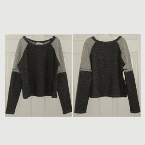 Abree Raglan Sweatshirt Women S, Two-Toned Gray Colorblock - Picture 3 of 8